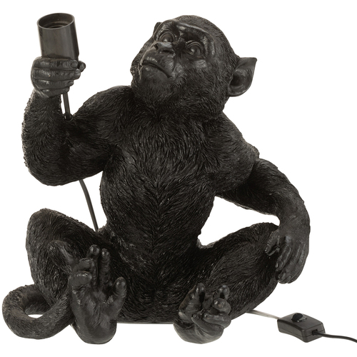 Lanterne Foyer De Cheminée Lampes à poser Jolipa Lampe singe en résine noire 33 cm Noir