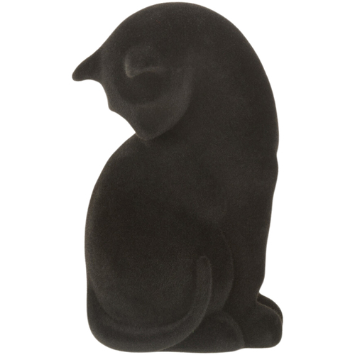 Lanterne Foyer De Cheminée Portes revues Jolipa Serre-Livre chat en résine velours noir Noir