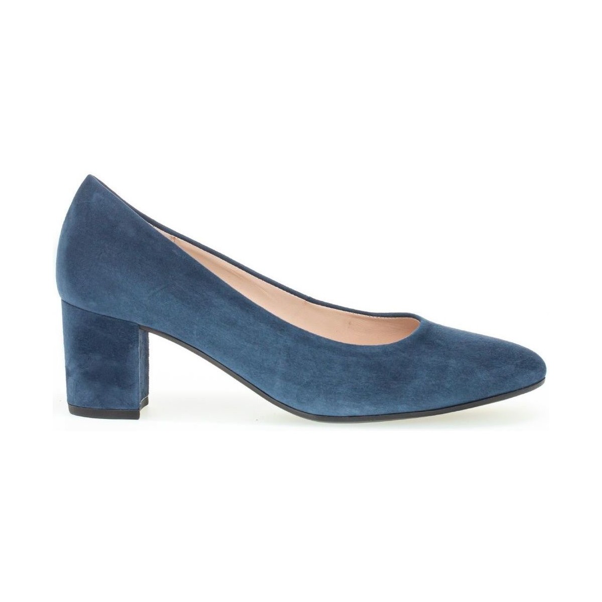Chaussures Femme Escarpins Gabor Escarpins en cuir suède à talon bloc recouvert Bleu