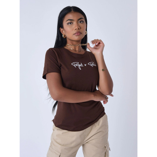 Vêtements Femme T-shirts & Polos Désir De Fuite Tee Shirt F221121 Marron