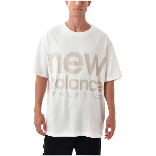 Vêtements T-shirts manches courtes New Balance  Beige