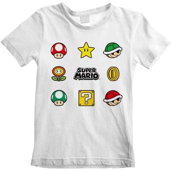 Vêtements Enfant T-shirts manches courtes Super Mario Items Blanc