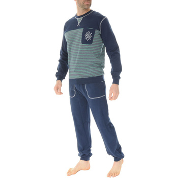 Vêtements Homme Pyjamas / Chemises de nuit Christian Cane Pyjama coton long Bleu Marine