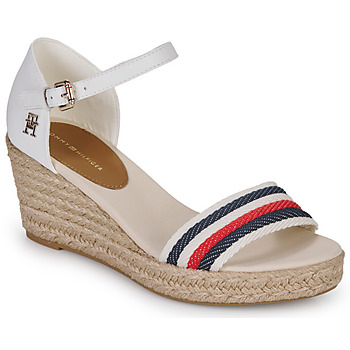 Chaussures Femme Tommy Jeans Heritage Retro Womens Sneakers Tommy Hilfiger MID WEDGE CORPORATE Blanc