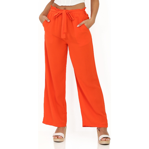 Vêtements Femme Pantalons La Modeuse 50140_P90029 Orange
