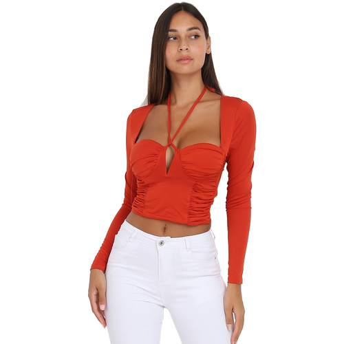 Vêtements Femme Tops / Blouses La Modeuse 62348_P141489 Orange