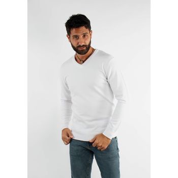 Vêtements Homme Pulls Hollyghost Pull blanc touch cashemere avec col V Blanc