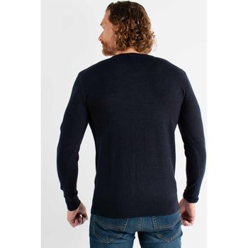 Hollyghost Pull col V navy en touch cashemere unicolore Bleu