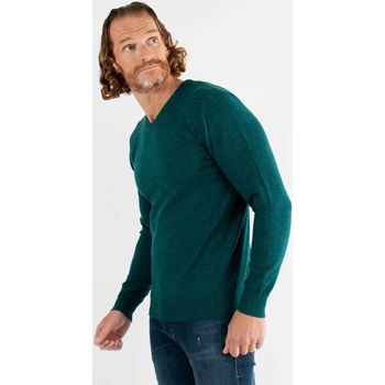 Hollyghost Pull col V vert sapin en touch cashemere unicolore Vert