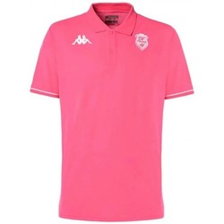 Vêtements Reclaimed Vintage inspired unisex waffle polo t-shirt with logo chest print in ecru Kappa POLO RUGBY FANWEAR STADE FRANC Rose