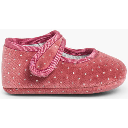 Chaussures Fille Ajouter aux préférés Babies pour bébé en velours avec strass Rose
