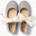 Chaussures Fille Newlife - Seconde Main Babies  en Lin Avec Ruban Écru Gris