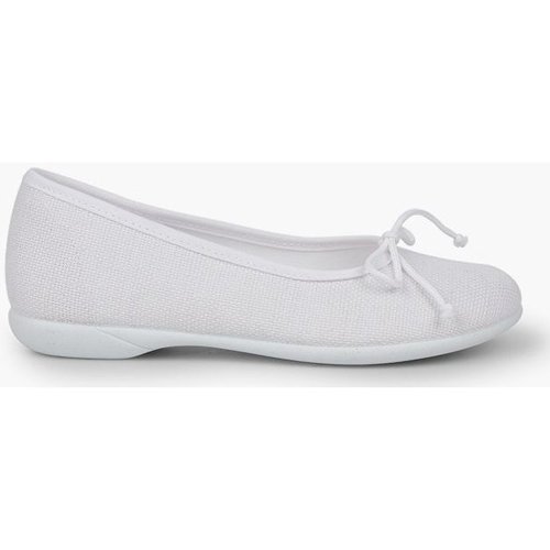 Chaussures Fille Ballerines / babies Pisamonas Ballerines de cérémonie en lin pour fille Blanc