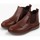 Chaussures Fille Bottes Pisamonas Bottines en cuir avec languette à franges Marron