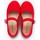 Chaussures Fille Ballerines / babies Pisamonas Babies en toile pour fille avec boucle japonaise Rouge