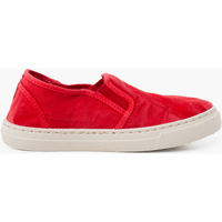 Chaussures Fille Slip ons Pisamonas Baskets en toile lavée avec élastique latéral Rouge