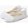 Chaussures Fille Derbies Pisamonas Ballerines pour Fille en lin avec bracelet à fleur Blanc
