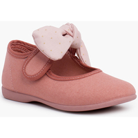 Chaussures Fille Ballerines / babies Pisamonas Chaussures Babies en Toile Nœud à Pois Rose