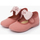Chaussures Fille Ballerines / babies Pisamonas Chaussures Babies en Toile Nœud à Pois Rose