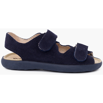 Chaussures Fille Sandales et Nu-pieds Pisamonas Sandale en croûte de cuir avec bandes avant adhérentes Bleu
