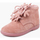 Chaussures Fille Bottes Pisamonas Bottines à lacets en daim avec ornement flocon de neige Rose