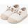 Chaussures Fille Derbies Pisamonas Blucher pour enfants avec embout de jute et lacets élastiques Beige