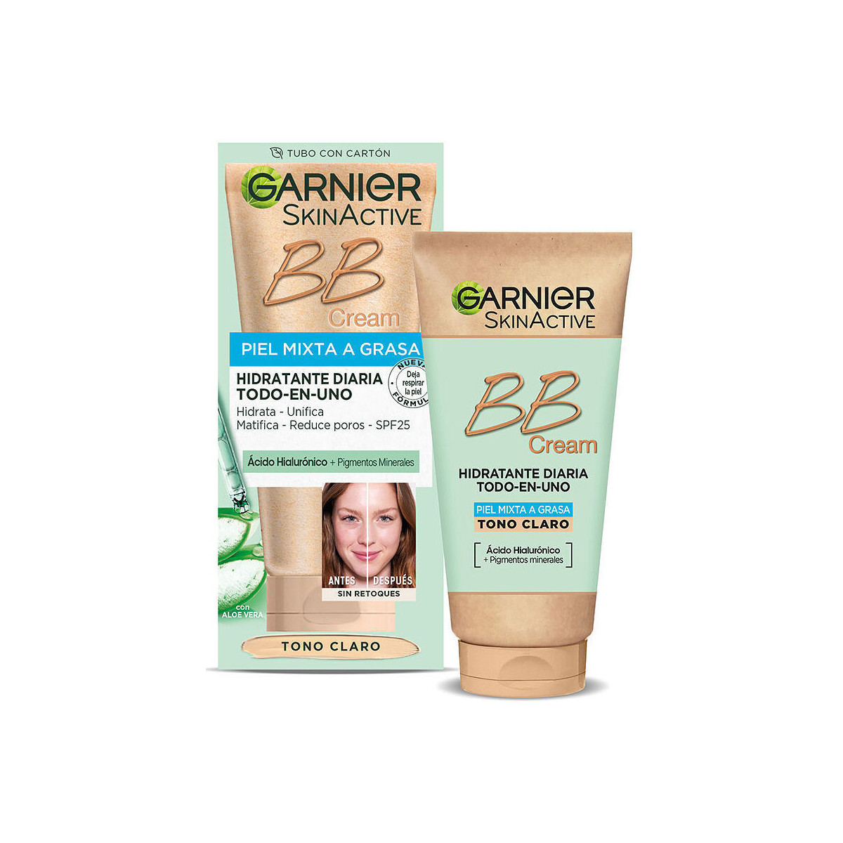 Beauté Femme Maquillage BB & CC crèmes Garnier Skinactive Bb Cream Piel Mixta A Grasa Spf25 light 