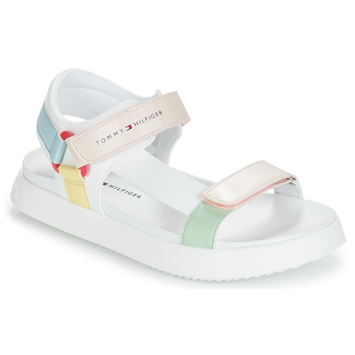 Chaussures Fille Tommy Jeans Heritage Retro Womens Sneakers Tommy Hilfiger JERRY Blanc / Multicolore