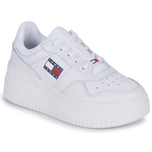 Chaussures Femme Baskets basses white Tommy Jeans white Tommy JEANS RETRO BASKET FLATF Blanc