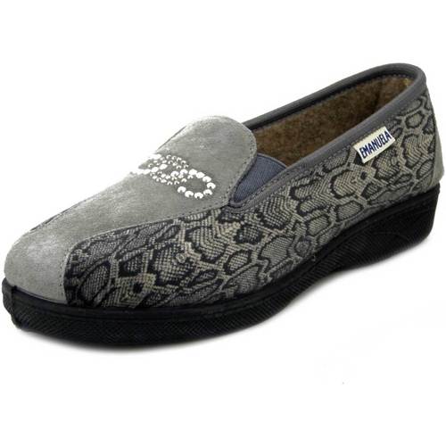 Chaussures Femme Mocassins Emanuela Homme Chaussons, Hiver, Confort, Textile-2273GR Gris