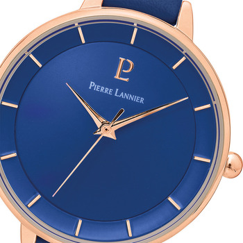 Pierre Lannier DELICE Cadran Bleu Bracelet Cuir Bleu Bleu
