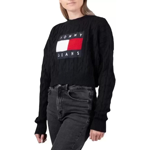 Vêtements Femme Sweats navy Tommy Jeans Big flag logo Noir
