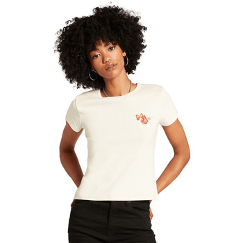 Vêtements Femme T-shirts manches courtes Volcom Tout accepter et fermer Blanc