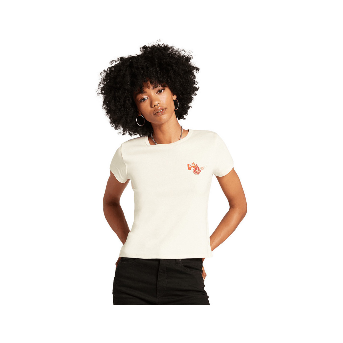Vêtements Femme T-shirts manches courtes Volcom Harley & J Tee Cloud Blanc
