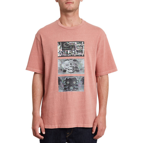 Vêtements Homme T-shirts crewneck manches courtes Volcom Animoscillator Fa Ss Desert Sand Rouge