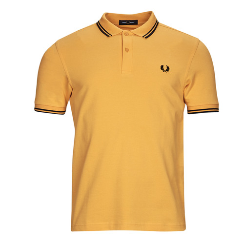 Fred Perry TWIN TIPPED FRED PERRY SHIRT Jaune - Vêtements Polos manches  courtes Homme 69,99 €