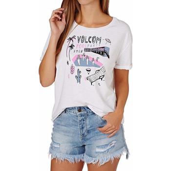 Vêtements Femme T-shirts manches courtes Volcom Yves Saint Laure Blanc