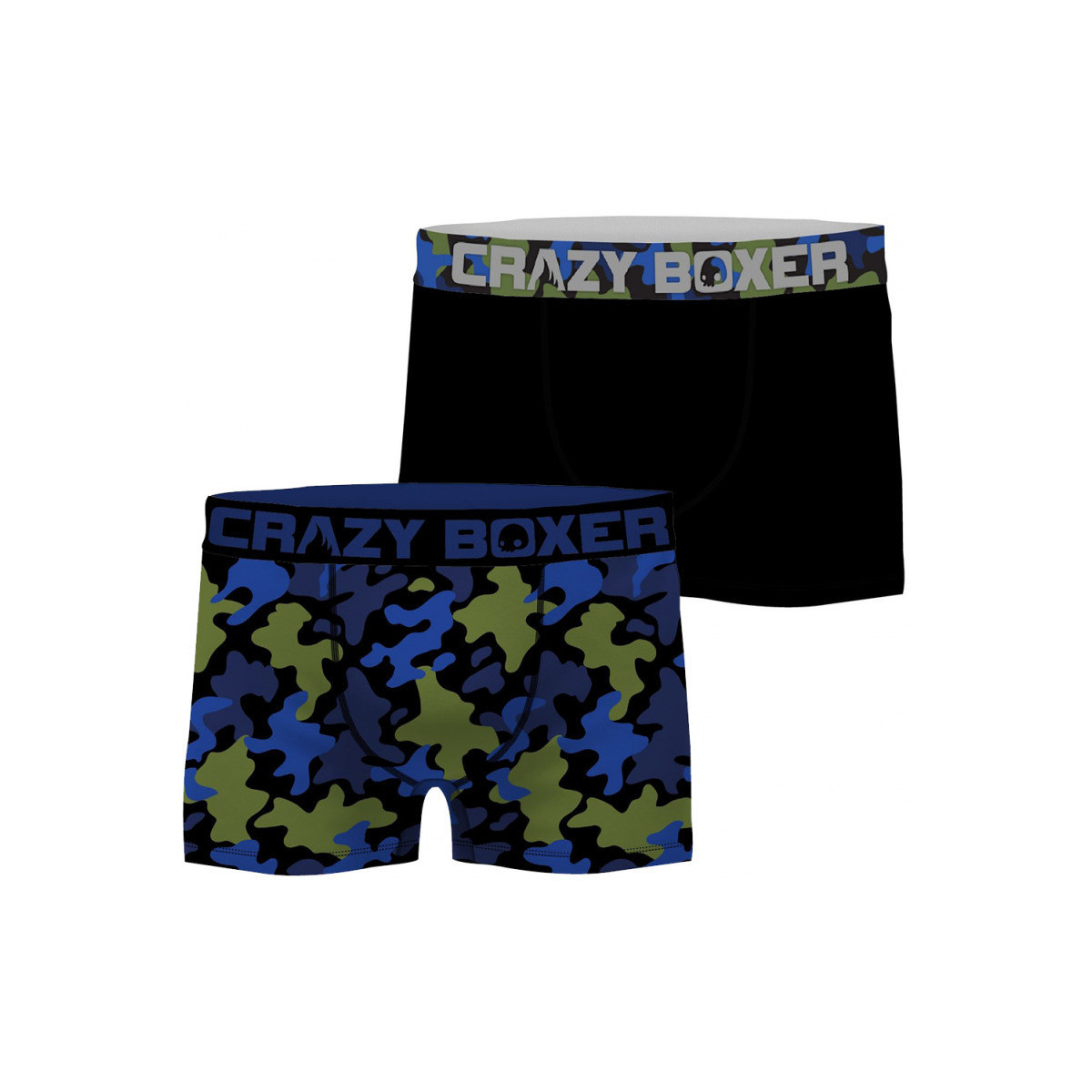 Sous-vêtements Homme Boxers Crazy Boxer CRAZYBOXER 2 Boxers Homme Bio BCBCX2 CAM2 Bleu