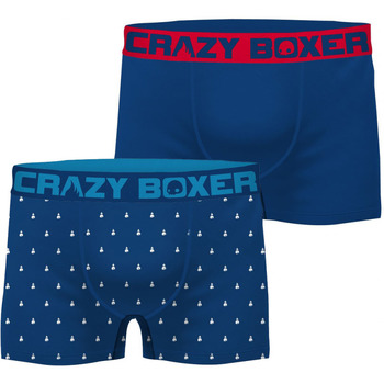 Sous-vêtements Homme Boxers Crazy Boxer CRAZYBOXER 2 Boxers Homme Bio BCBCX2 DOT Bleu