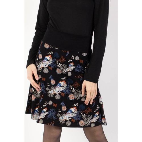 Vêtements Femme Jupes Coton Du Monde courte en coton DEEPALI imprimé fleuri Noir