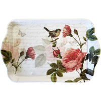 Maison & Déco Vides poches Ambiente Mini plateau vide poche rectangulaire Roses Blanc