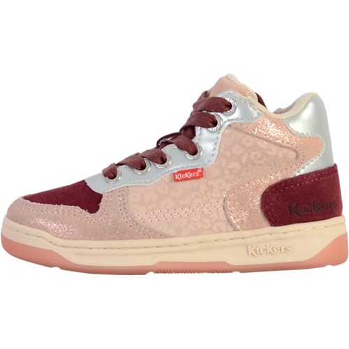 Chaussures Fille Baskets montantes Kickers Basket Cuir Junior Kicklax Rose