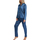 Vêtements Femme Pyjamas / Chemises de nuit Admas Pyjama tenue d'intérieur pantalon chemise Satin Leopard Bleu
