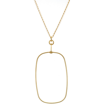 collier orusbijoux  collier forme ovale argent doré diamanté 