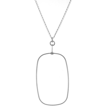 collier orusbijoux  collier forme ovale argent rhodié diamanté 