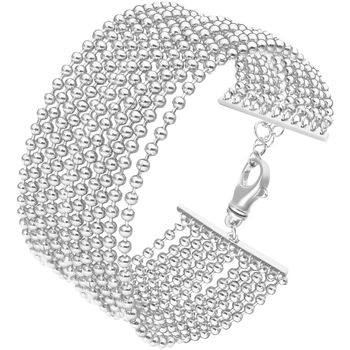 bracelets orusbijoux  bracelet argent manchette large chaines petites boules 