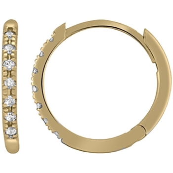 Montres & Bijoux Femme Boucles d'oreilles Brillaxis Créoles  diamants en or 9 carats 12mm Jaune
