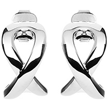 Montres & Bijoux Femme Boucles d'oreilles Brillaxis Créoles ouvertes design entrelacé argent 925 Blanc