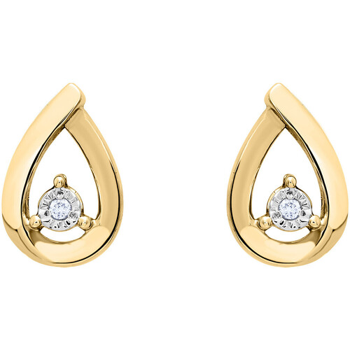 Montres & Bijoux Femme Boucles d'oreilles Brillaxis Boucles d'oreilles  diamant

or jaune 9 carats Jaune