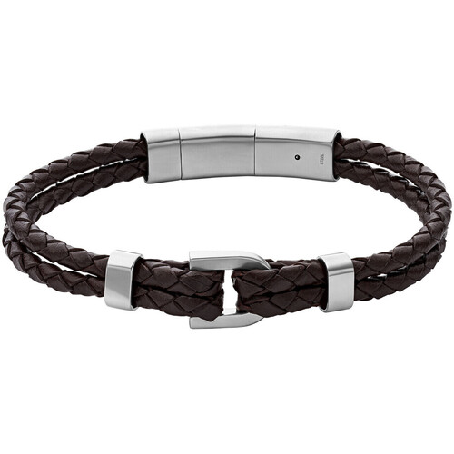 Tri par pertinence Homme Bracelets Fossil Bracelet homme  Heritage D-Link cuir brun Blanc